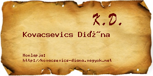 Kovacsevics Diána névjegykártya